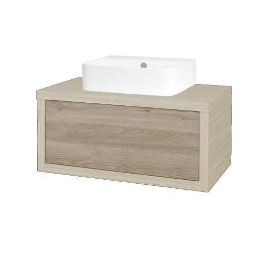 Waschtischunterschrank MOVE SZZ 80 (Waschtisch Joy 3)  - D04 Eiche - D17 Eiche Colorado