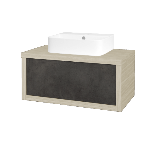 Badezimmerschrank MOVE SZZ 80 (Waschtisch Joy 3)  - D04 Eiche - D16 Dark Beton