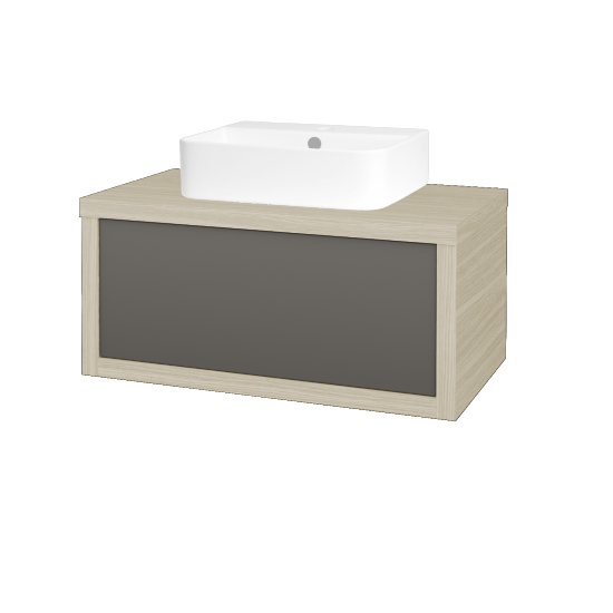 Waschtischunterschrank MOVE SZZ 80 (Waschtisch Joy 3)  - D04 Eiche - N06 Lava
