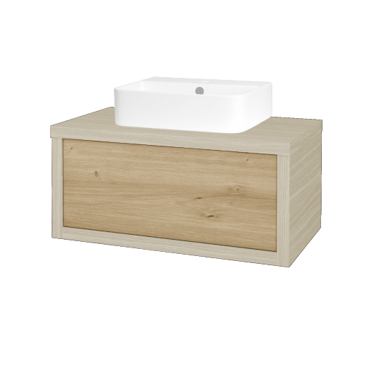 Waschtischunterschrank MOVE SZZ 80 (Waschtisch Joy 3)  - D04 Eiche - D22 Caramel