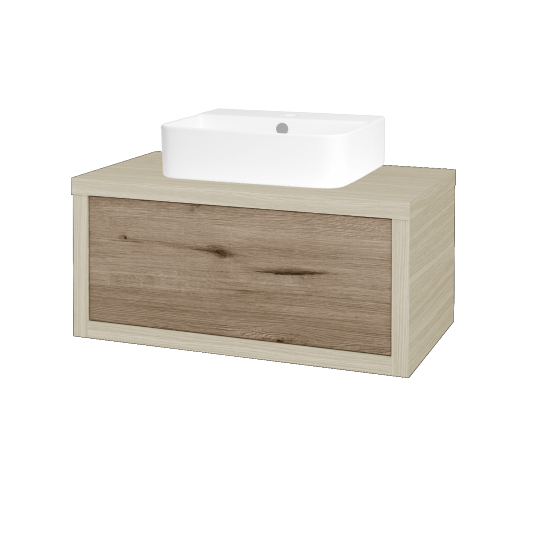 Waschtischunterschrank MOVE SZZ 80 (Waschtisch Joy 3)  - D04 Eiche - D23 Herkules