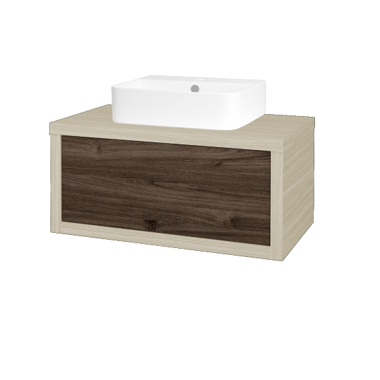 Waschtischunterschrank MOVE SZZ 80 (Waschtisch Joy 3)  - D04 Eiche - D25 Teak