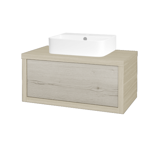 Waschtischunterschrank MOVE SZZ 80 (Waschtisch Joy 3)  - D04 Eiche - D28 Alberta