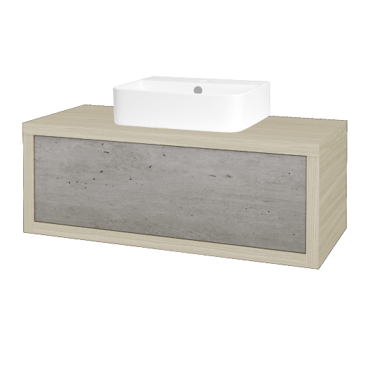 Waschtischunterschrank MOVE SZZ 100 (Waschtisch Joy 3)  - D04 Eiche - D01 Beton
