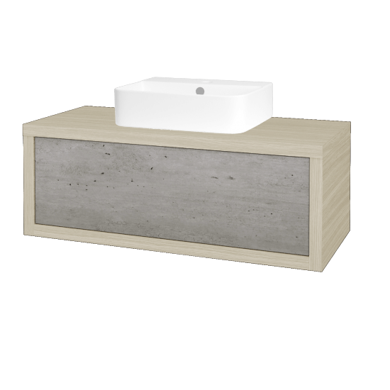 Badezimmerschrank MOVE SZZ 100 (Waschtisch Joy 3)  - D04 Eiche - D01 Beton