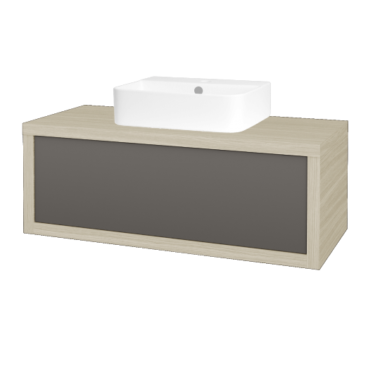 Waschtischunterschrank MOVE SZZ 100 (Waschtisch Joy 3)  - D04 Eiche - N06 Lava