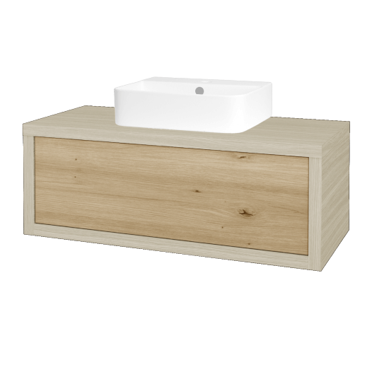 Waschtischunterschrank MOVE SZZ 100 (Waschtisch Joy 3)  - D04 Eiche - D22 Caramel