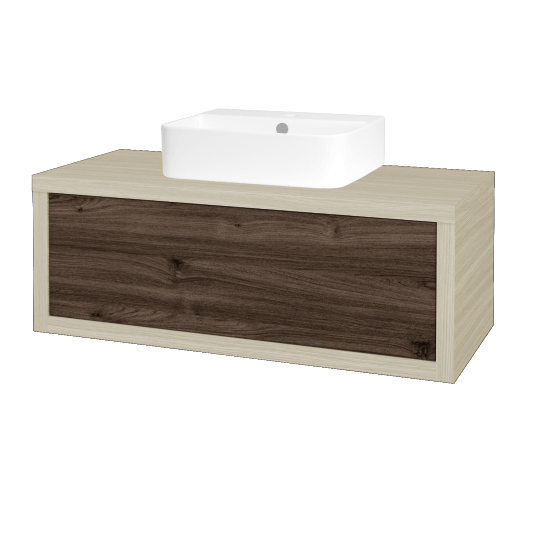 Waschtischunterschrank MOVE SZZ 100 (Waschtisch Joy 3)  - D04 Eiche - D25 Teak