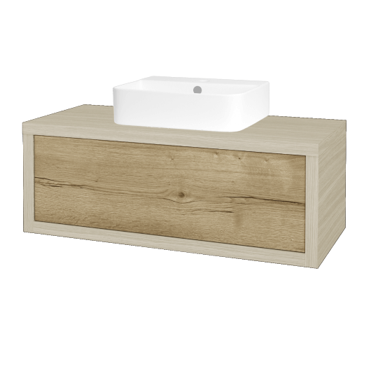 Waschtischunterschrank MOVE SZZ 100 (Waschtisch Joy 3)  - D04 Eiche - D26 Ontario