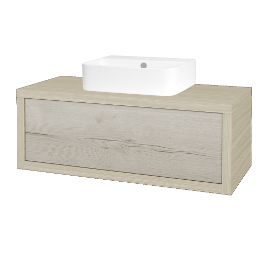 Waschtischunterschrank MOVE SZZ 100 (Waschtisch Joy 3)  - D04 Eiche - D28 Alberta
