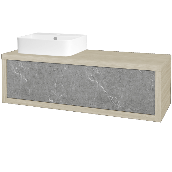 Waschtischunterschrank MOVE SZZ2 120 (Waschtisch Joy 3)  - D04 Eiche - D20 Galaxy - Links