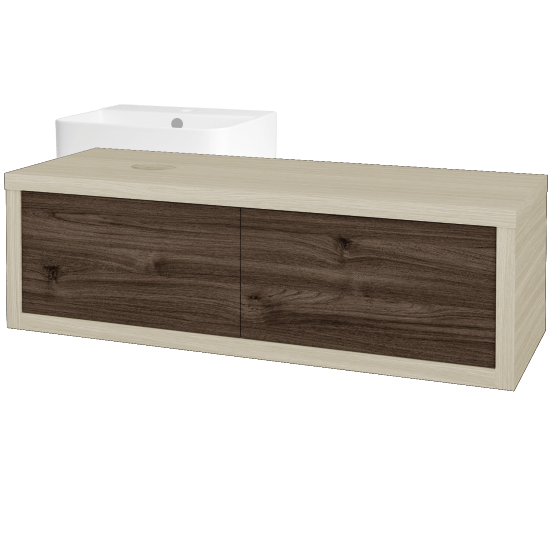 Waschtischunterschrank MOVE SZZ2 120 (Waschtisch Joy 3)  - D04 Eiche - D25 Teak - Links