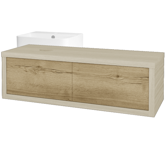 Waschtischunterschrank MOVE SZZ2 120 (Waschtisch Joy 3)  - D04 Eiche - D26 Ontario - Links