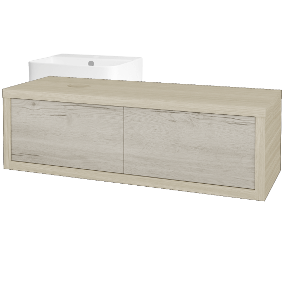 Waschtischunterschrank MOVE SZZ2 120 (Waschtisch Joy 3)  - D04 Eiche - D28 Alberta - Links