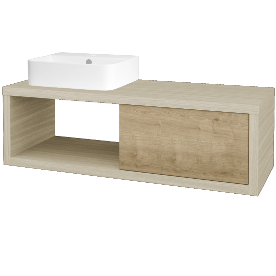 Badezimmerschrank MOVE SZZO 120 (Waschtisch Joy 3)  - D04 Eiche - D09 Arlington - Links