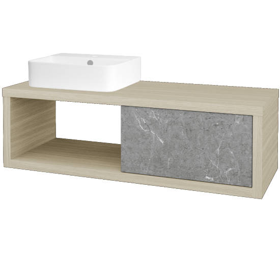 Waschtischunterschrank MOVE SZZO 120 (Waschtisch Joy 3)  - D04 Eiche - D20 Galaxy - Links