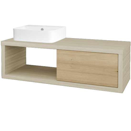 Waschtischunterschrank MOVE SZZO 120 (Waschtisch Joy 3)  - D04 Eiche - D22 Caramel - Links