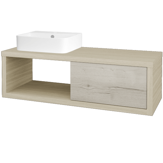 Waschtischunterschrank MOVE SZZO 120 (Waschtisch Joy 3)  - D04 Eiche - D28 Alberta - Links