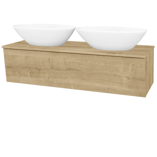 Badezimmerschrank EDITION SZZ 125 (2 Waschtische Triumph)  - D09 Eiche Arlington - D09 Arlington - Nein