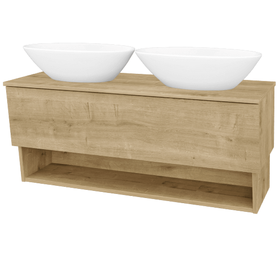 Badezimmerschrank EDITION SZZO 125 (2 Waschtische Triumph)  - D09 Eiche Arlington - D09 Arlington - Nein