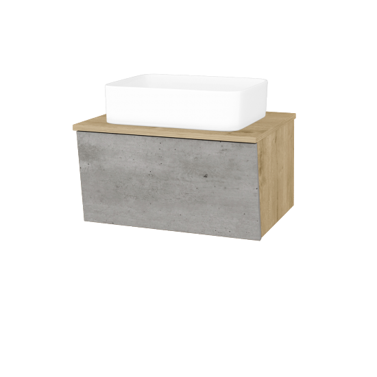Badezimmerschrank EDITION SZZ 65 (Waschtisch Joy)  - D09 Eiche Arlington - D01 Beton - Nein