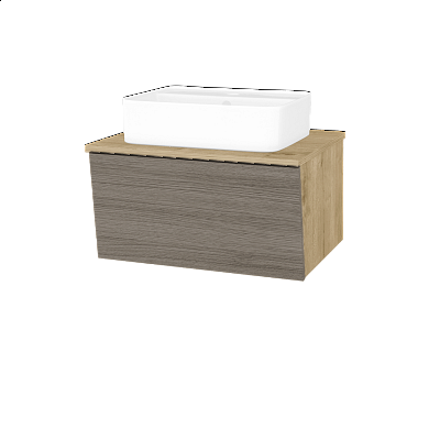 Badezimmerschrank EDITION SZZ 65 (Waschtisch Joy 2)  - D09 Eiche Arlington - D03 Cafe