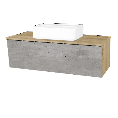 Badezimmerschrank EDITION SZZ 100 (Waschtisch Joy 2)  - D09 Eiche Arlington - D01 Beton