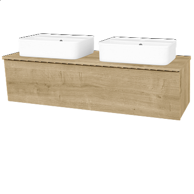 Badezimmerschrank EDITION SZZ 125 (2 Waschtische Joy 2)  - D09 Eiche Arlington - D09 Arlington