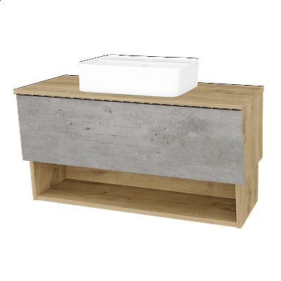Badezimmerschrank EDITION SZZO 100 (Waschtisch Joy 2)  - D09 Eiche Arlington - D01 Beton