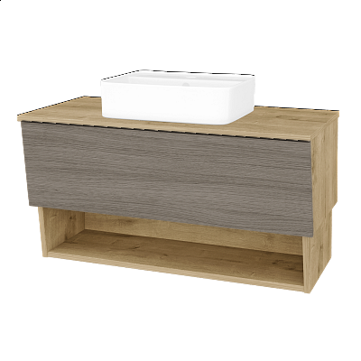 Badezimmerschrank EDITION SZZO 100 (Waschtisch Joy 2)  - D09 Eiche Arlington - D03 Cafe