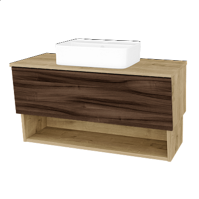 Badezimmerschrank EDITION SZZO 100 (Waschtisch Joy 2)  - D09 Eiche Arlington - D06 Nussbaum