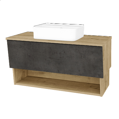 Badezimmerschrank EDITION SZZO 100 (Waschtisch Joy 2)  - D09 Eiche Arlington - D16 Dark Beton