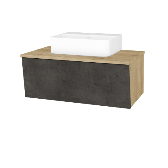 Badezimmerschrank EDITION SZZ 80 (Waschtisch Joy 3)  - D09 Eiche Arlington - D16 Dark Beton - Nein
