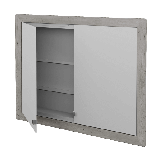Einbaubarer Spiegelschrank WALL-IN GA2OE 100  - L01 Weiß Lack Hochglanz