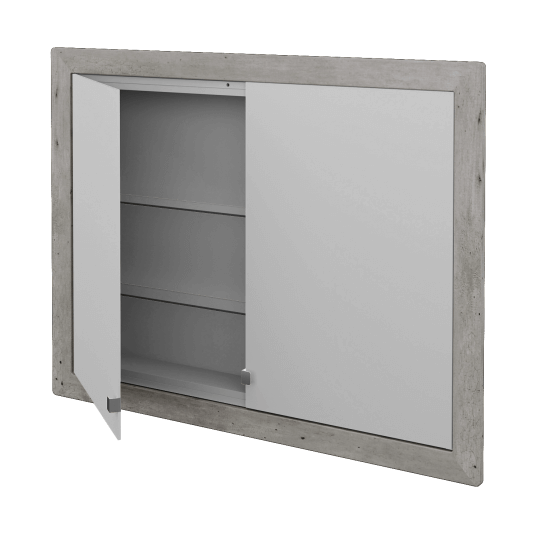 Einbaubarer Spiegelschrank WALL-IN GA2OE 100  - L04 Taupe Lack Hochglanz