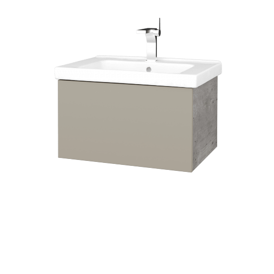 Waschtischunterschrank FLAT SZZ 65 (Waschtisch Harmonia)  - D01 Beton - L04 Taupe Lack Hochglanz