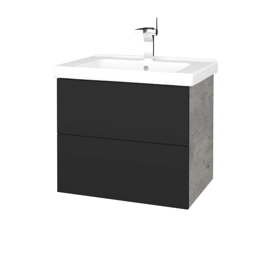 Waschtischunterschrank FLAT SZZ2 60 (Waschtisch Harmonia)  - D01 Beton - N03 Graphite