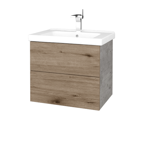 Waschtischunterschrank FLAT SZZ2 60 (Waschtisch Harmonia)  - D01 Beton - D23 Herkules