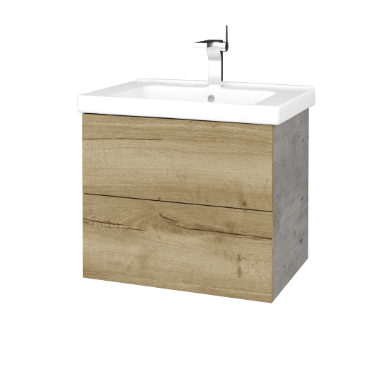 Waschtischunterschrank FLAT SZZ2 60 (Waschtisch Harmonia)  - D01 Beton - D26 Ontario