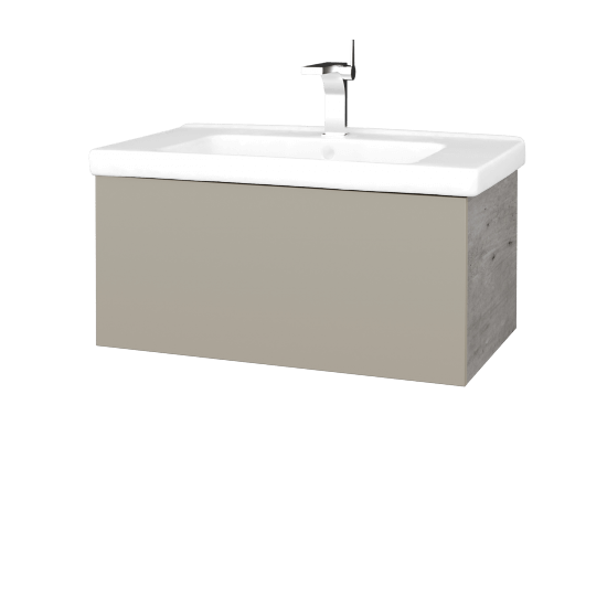 Kúpeľňová skrinka VARIANTE SZZ 80 (umývadlo Harmonia)  - D01 Betón - M05 Béžová mat