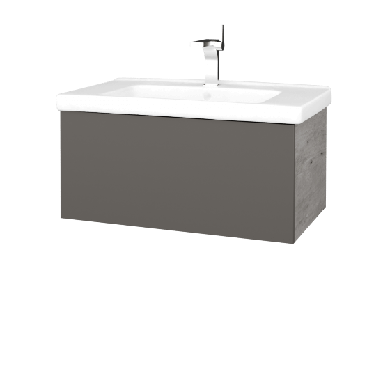 Waschtischunterschrank FLAT SZZ 80 (Waschtisch Harmonia)  - D01 Beton - N06 Lava