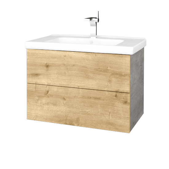 Waschtischunterschrank FLAT SZZ2 80 (Waschtisch Harmonia)  - D01 Beton - D09 Arlington