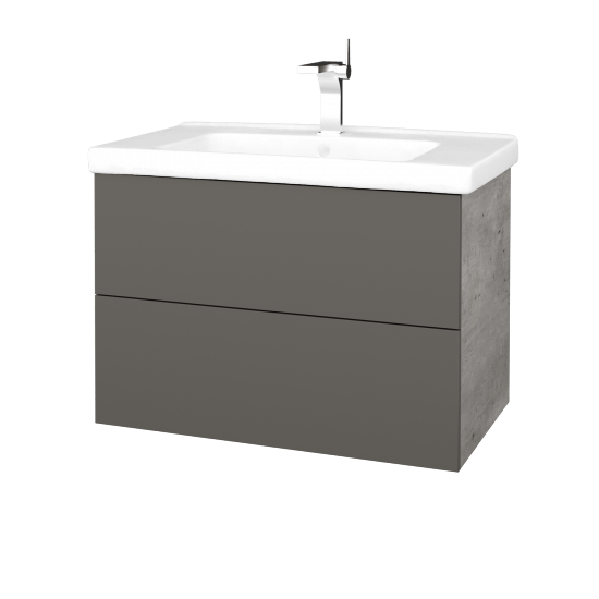 Waschtischunterschrank FLAT SZZ2 80 (Waschtisch Harmonia)  - D01 Beton - N06 Lava