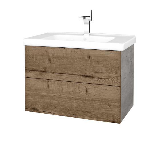 Waschtischunterschrank FLAT SZZ2 80 (Waschtisch Harmonia)  - D01 Beton - D21 Tobacco