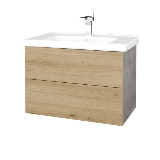 Waschtischunterschrank FLAT SZZ2 80 (Waschtisch Harmonia)  - D01 Beton - D22 Caramel