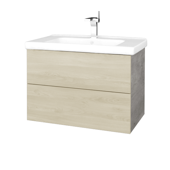 Waschtischunterschrank FLAT SZZ2 80 (Waschtisch Harmonia)  - D01 Beton - D24 Ohio