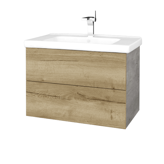 Waschtischunterschrank FLAT SZZ2 80 (Waschtisch Harmonia)  - D01 Beton - D26 Ontario