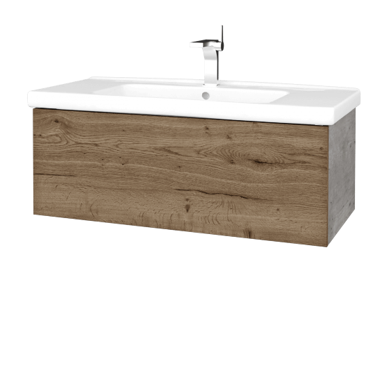 Waschtischunterschrank FLAT SZZ 100 (Waschtisch Harmonia)  - D01 Beton - D21 Tobacco