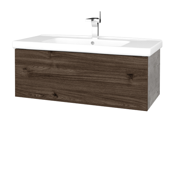 Waschtischunterschrank FLAT SZZ 100 (Waschtisch Harmonia)  - D01 Beton - D25 Teak