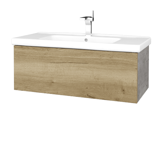 Waschtischunterschrank FLAT SZZ 100 (Waschtisch Harmonia)  - D01 Beton - D26 Ontario